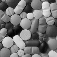 Pills variety pet pharmacy image with pet medicine